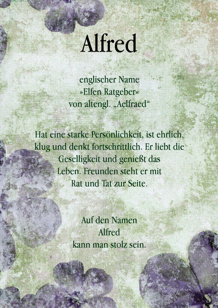 Namenskarte „Alfred“