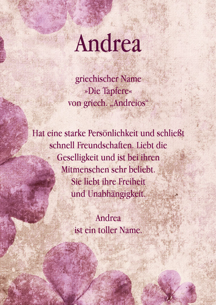 Namenskarte „Andrea“