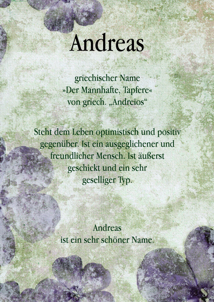 Namenskarte „Andreas“