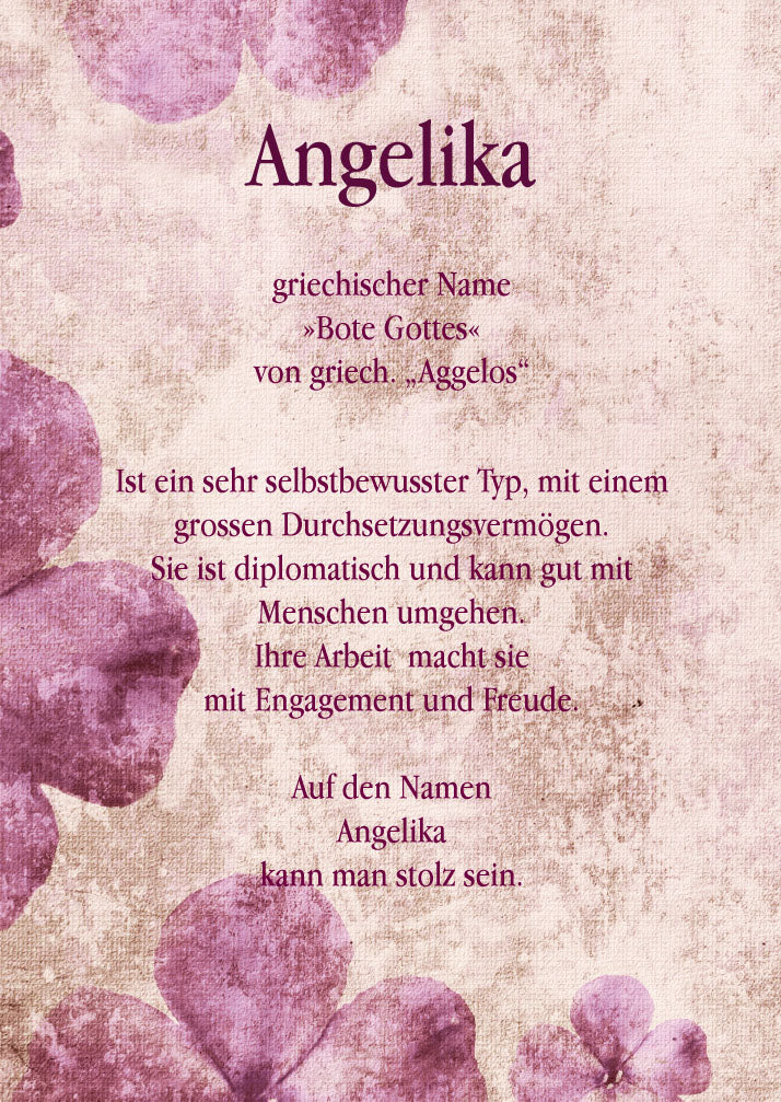 Namenskarte „Angelika“