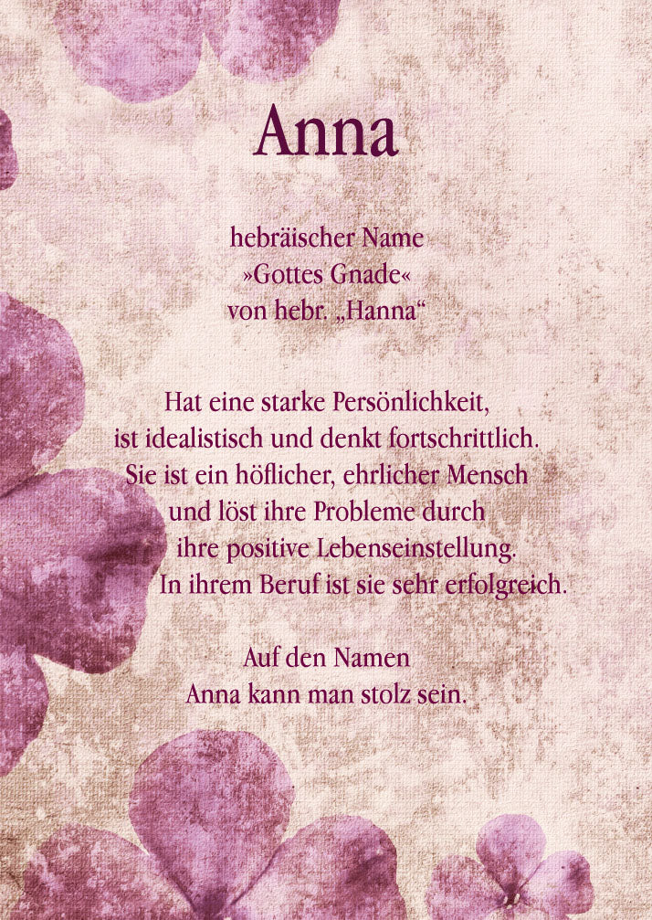 Namenskarte „Anna“