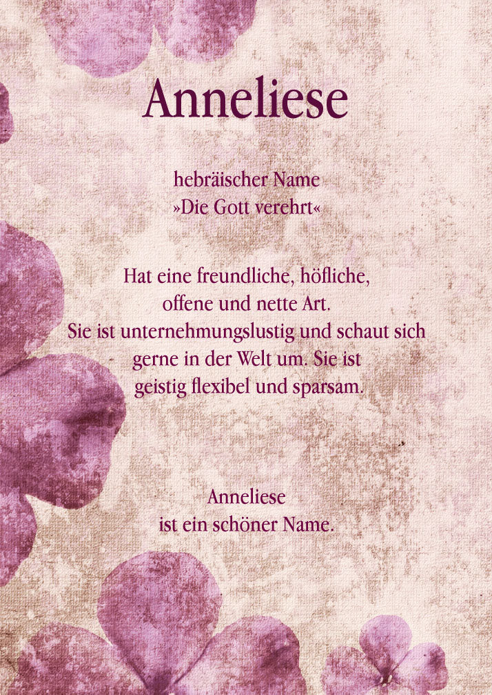 Namenskarte „Anneliese“