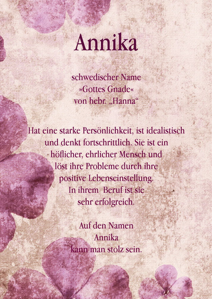 Namenskarte „Annika“