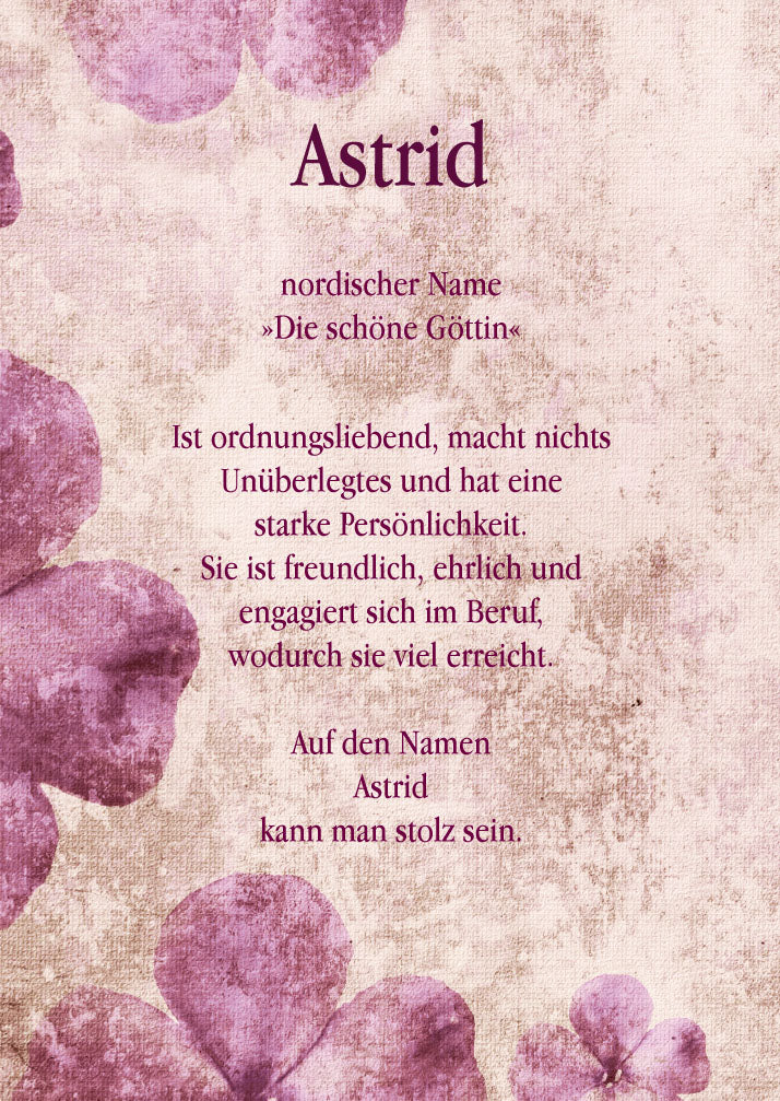 Namenskarte „Astrid“