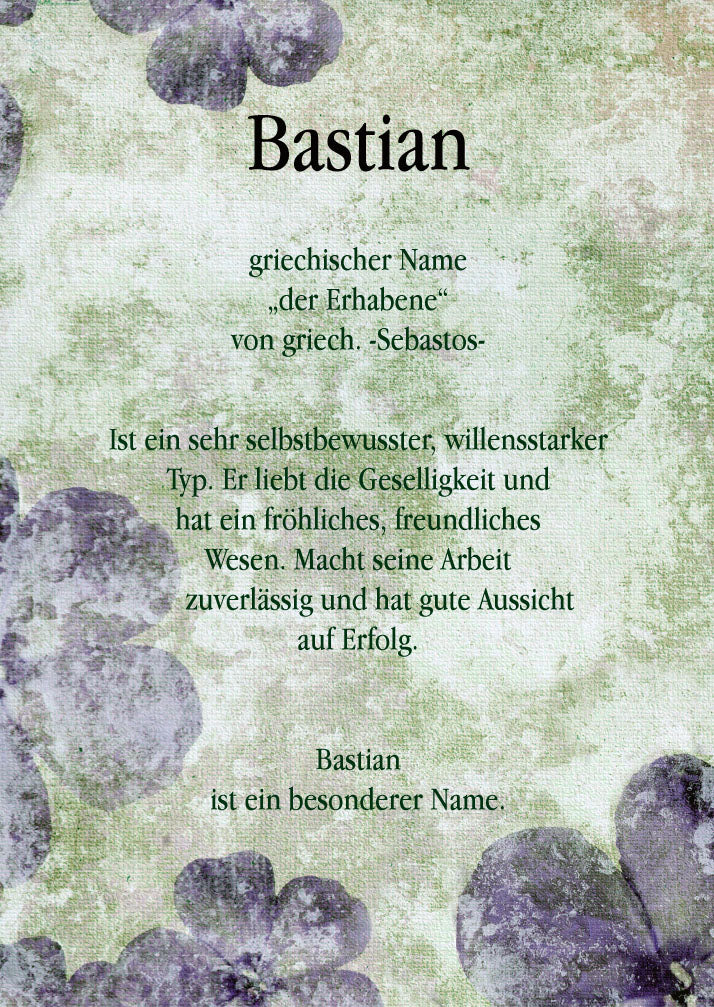 Namenskarte „Bastian“