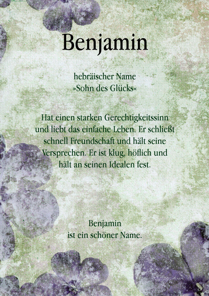Namenskarte „Benjamin“