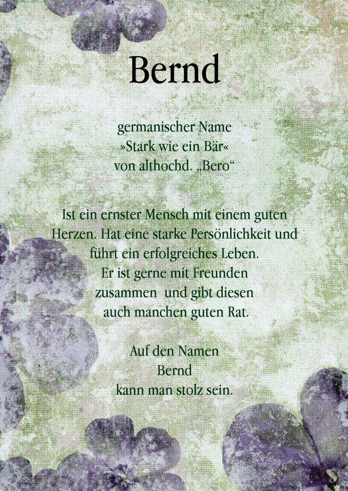Namenskarte „Bernd“