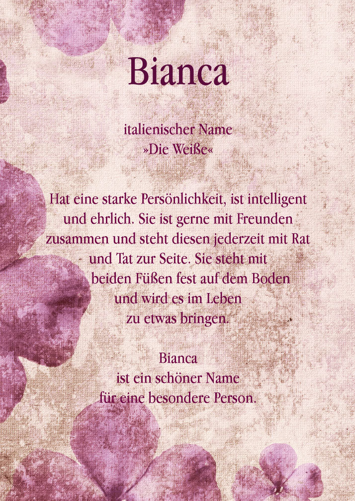 Namenskarte „Bianca“
