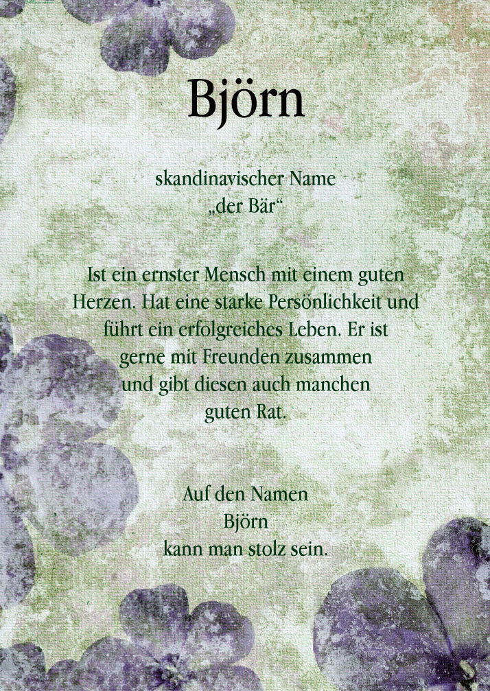 Namenskarte „Björn“