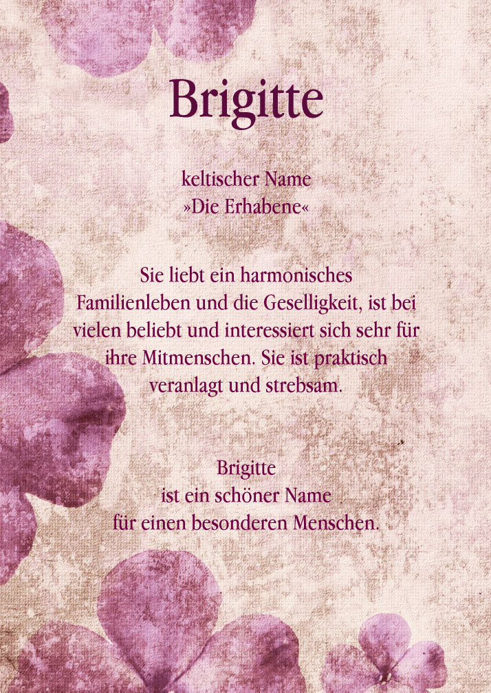 Namenskarte „Brigitte“