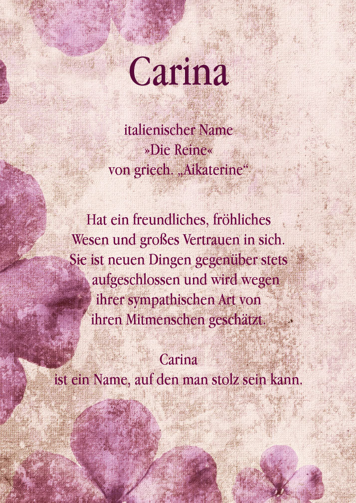 Namenskarte „Carina“
