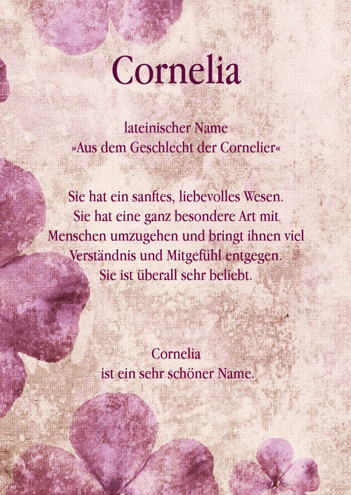 Namenskarte „Cornelia“