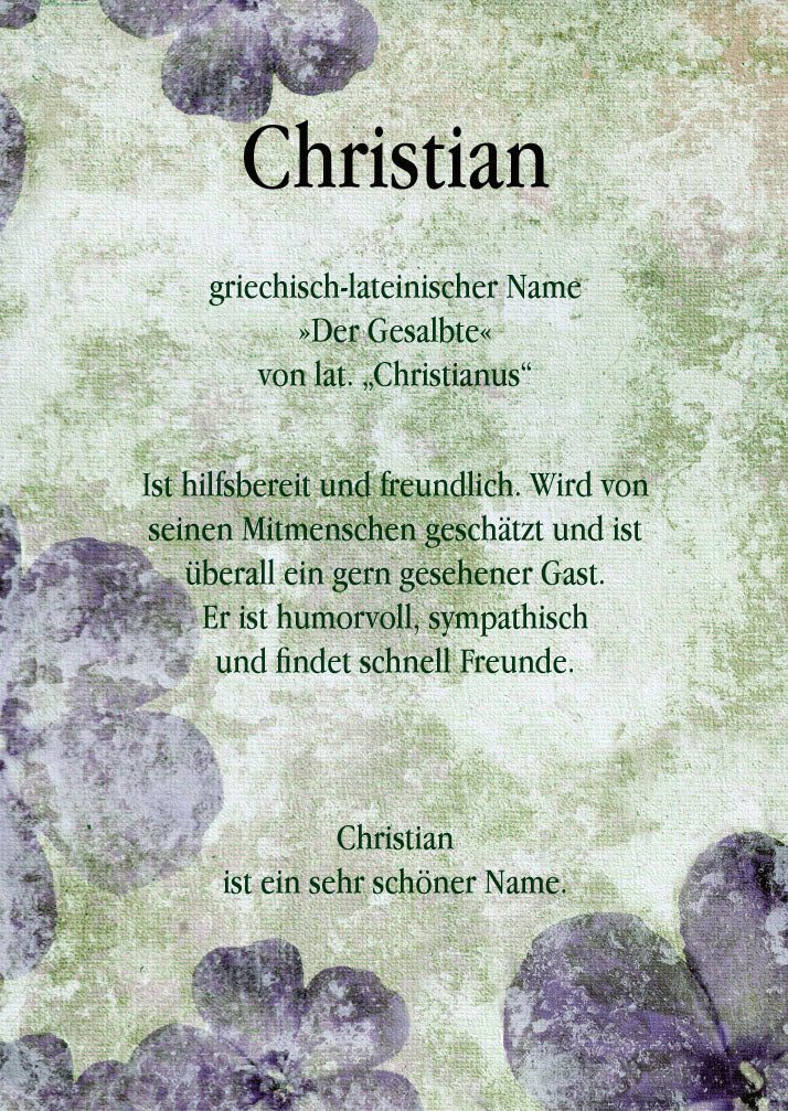 Namenskarte „Christian“