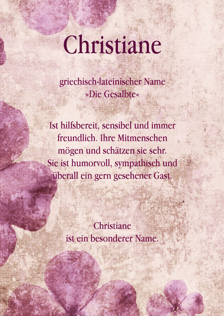 Namenskarte „Christiane“