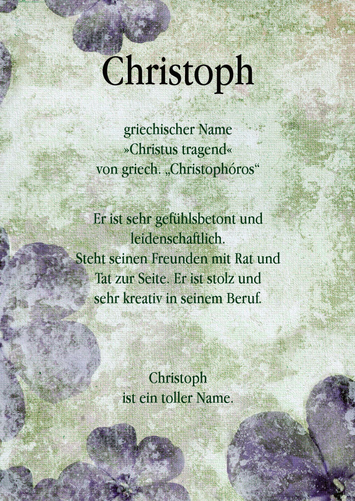 Namenskarte „Christoph“