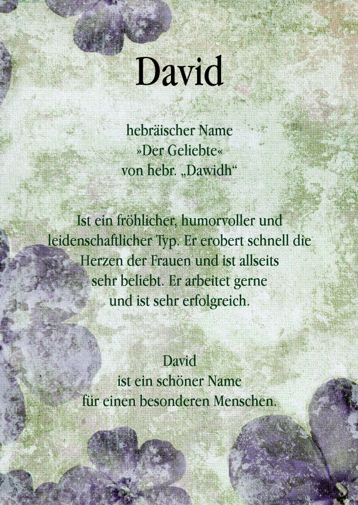 Namenskarte „David“