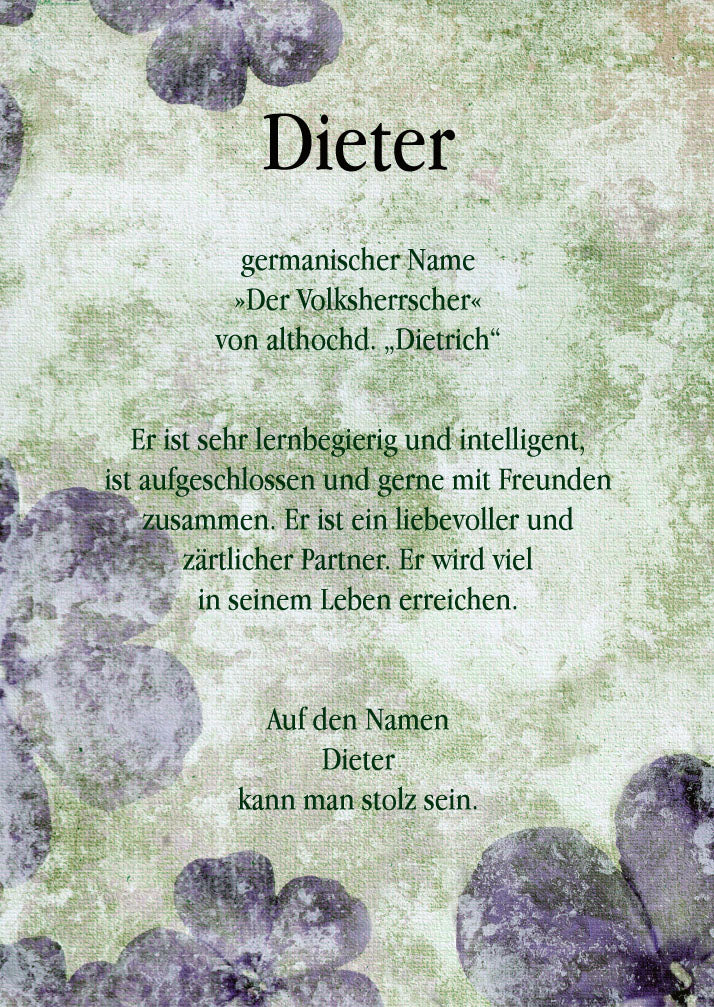 Namenskarte „Dieter“