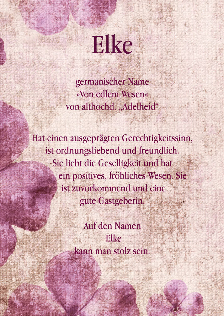 Namenskarte „Elke“