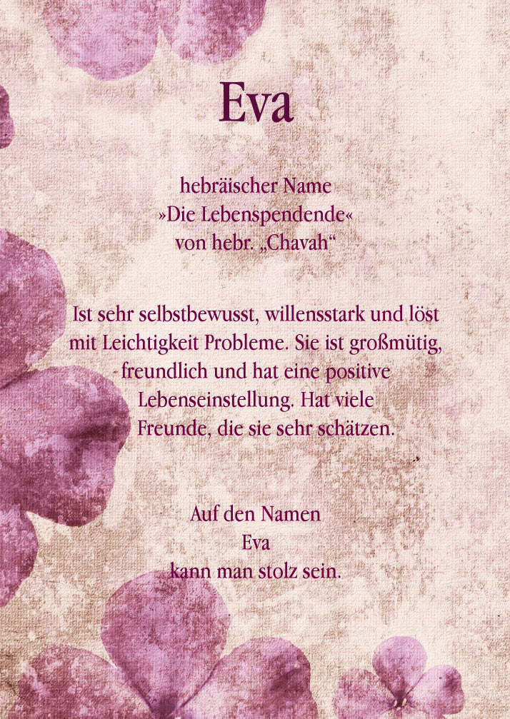 Namenskarte „Eva“