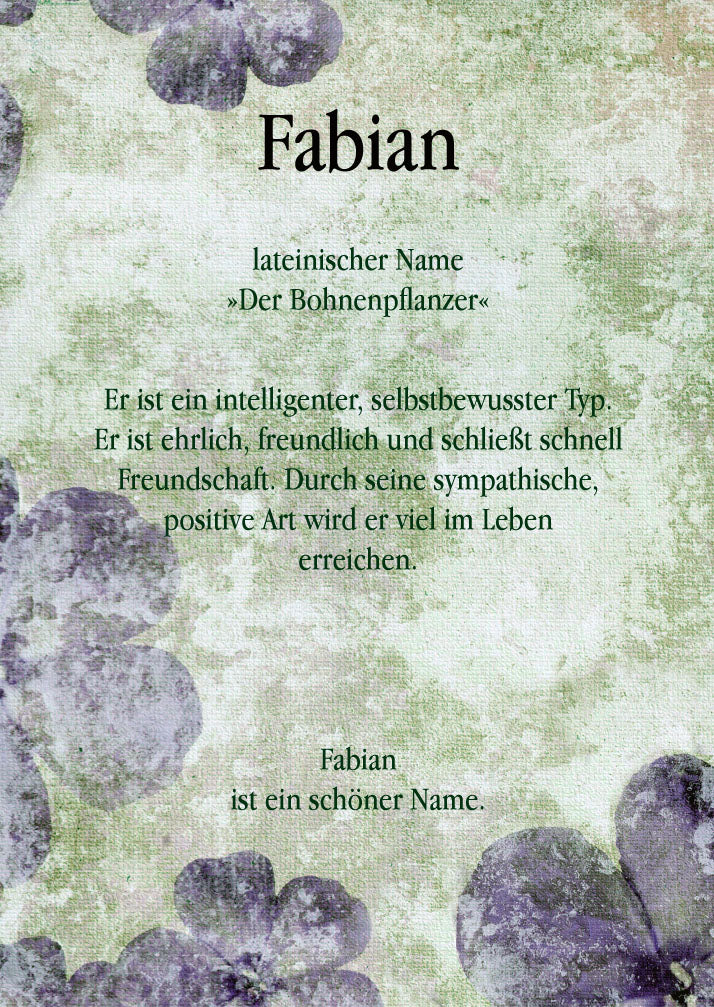 Namenskarte „Fabian“