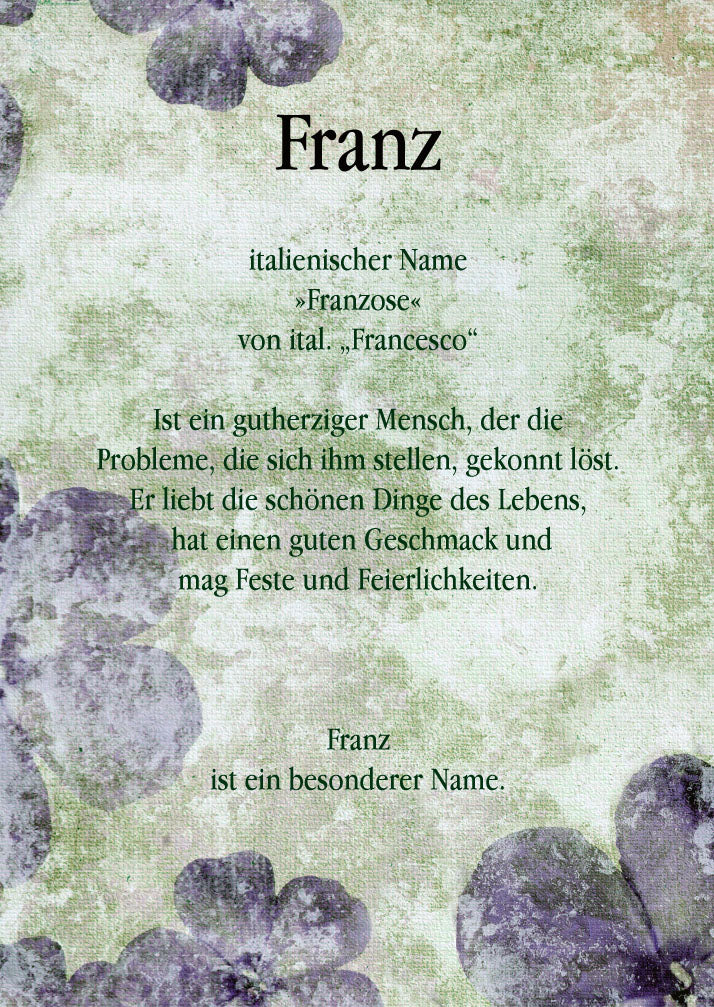 Namenskarte „Franz“