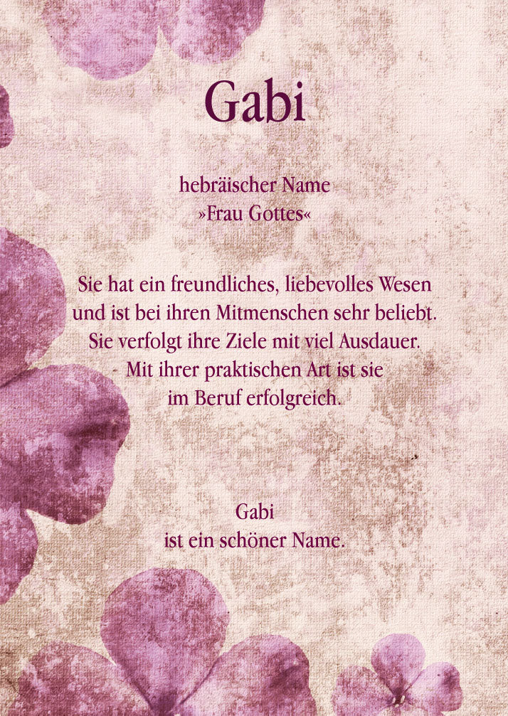 Namenskarte „Gabi“