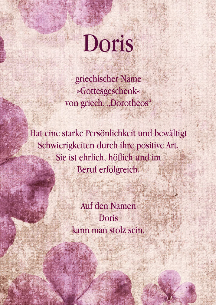 Namenskarte „Doris“