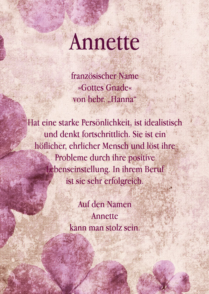 Namenskarte „Annette“