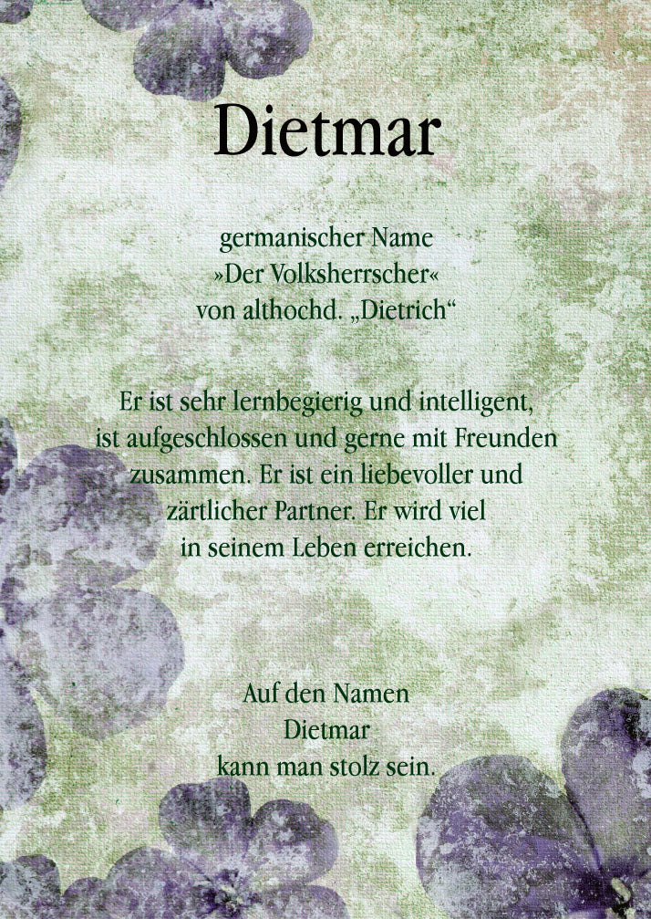 Namenskarte „Dietmar“
