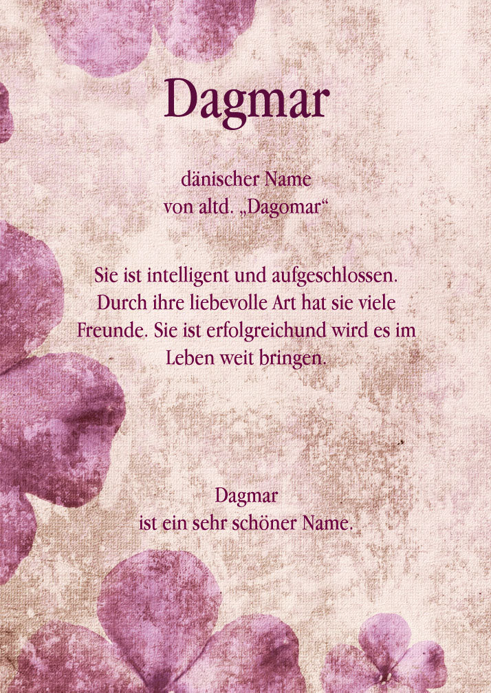 Namenskarte „Dagmar“