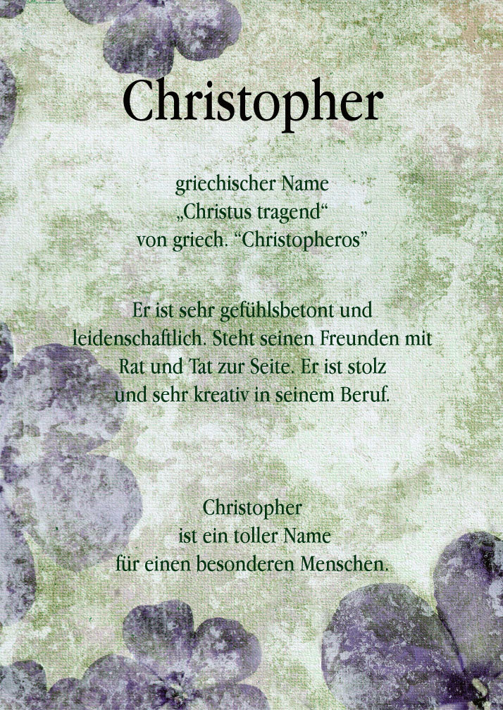 Namenskarte „Christopher“