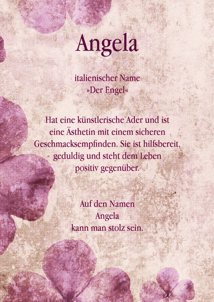 Namenskarte „Angela“