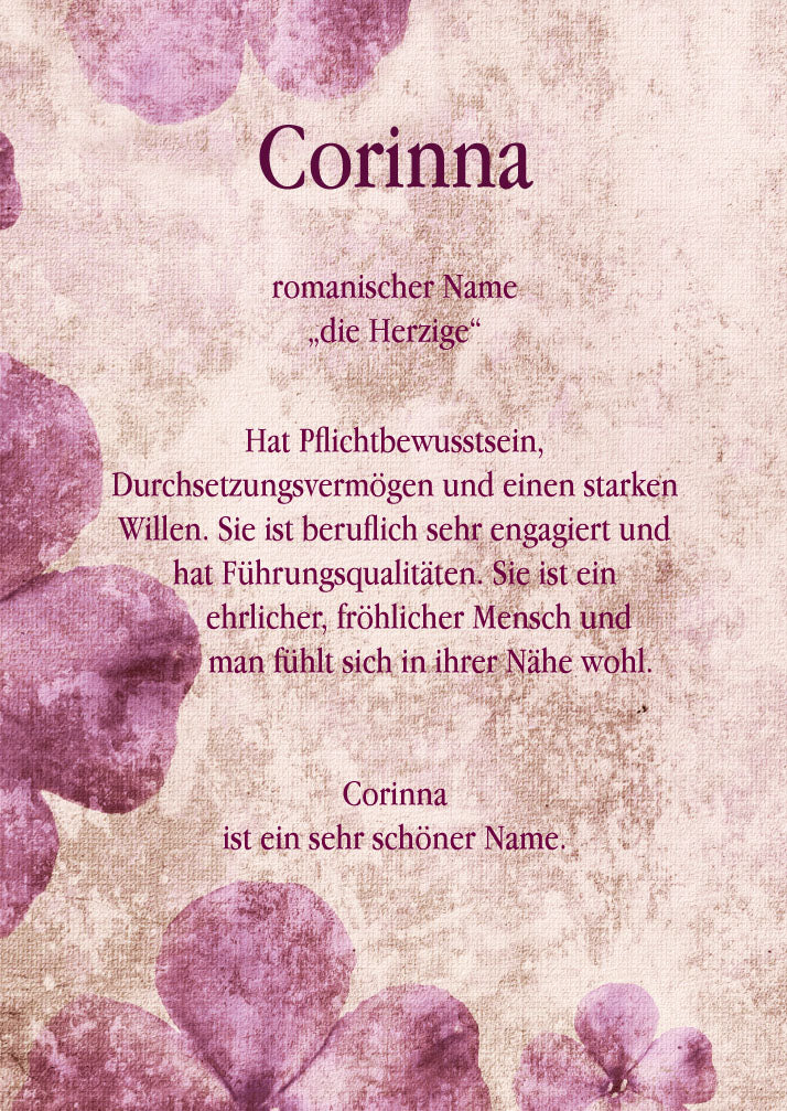 Namenskarte „Corinna“