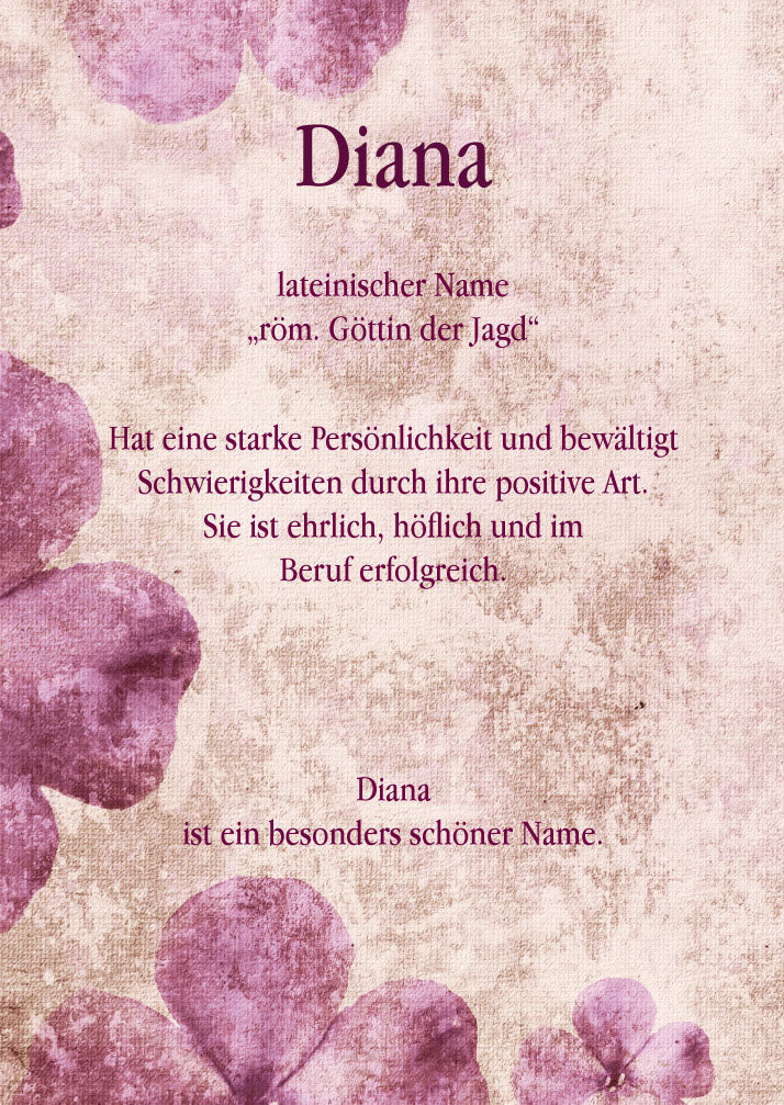 Namenskarte „Diana“