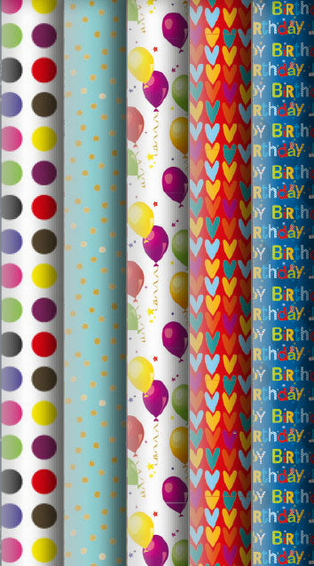 Geschenkpapier-Sortiment „Birthday“