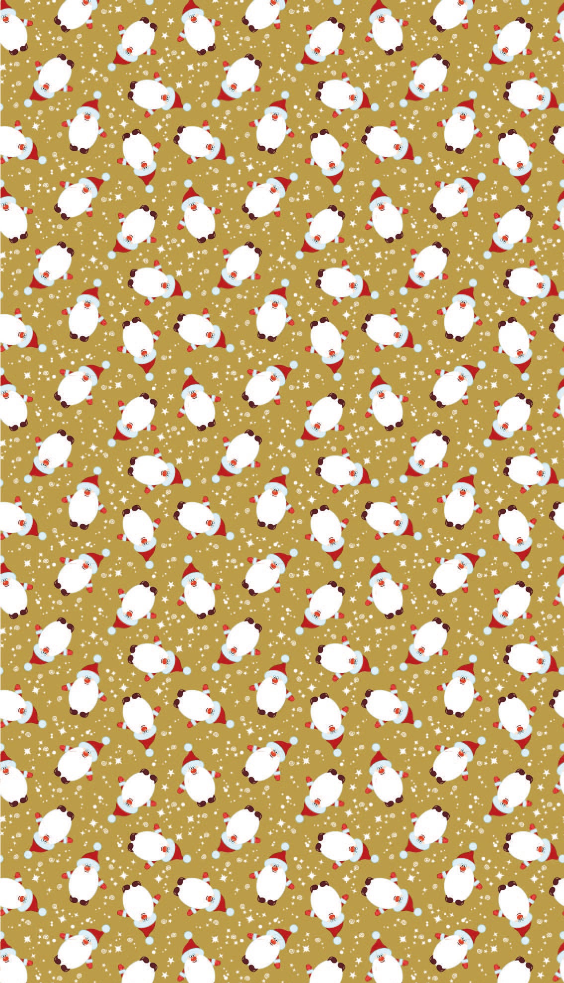 Weihnachtsgeschenkpapier „Little Nick gold“