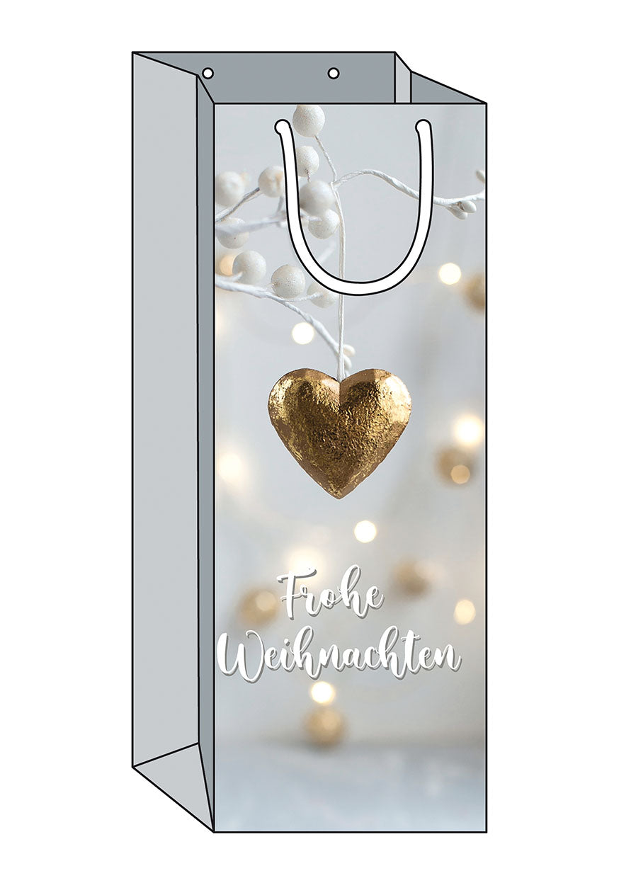 Weihnachts-Flaschentasche-Goldherz