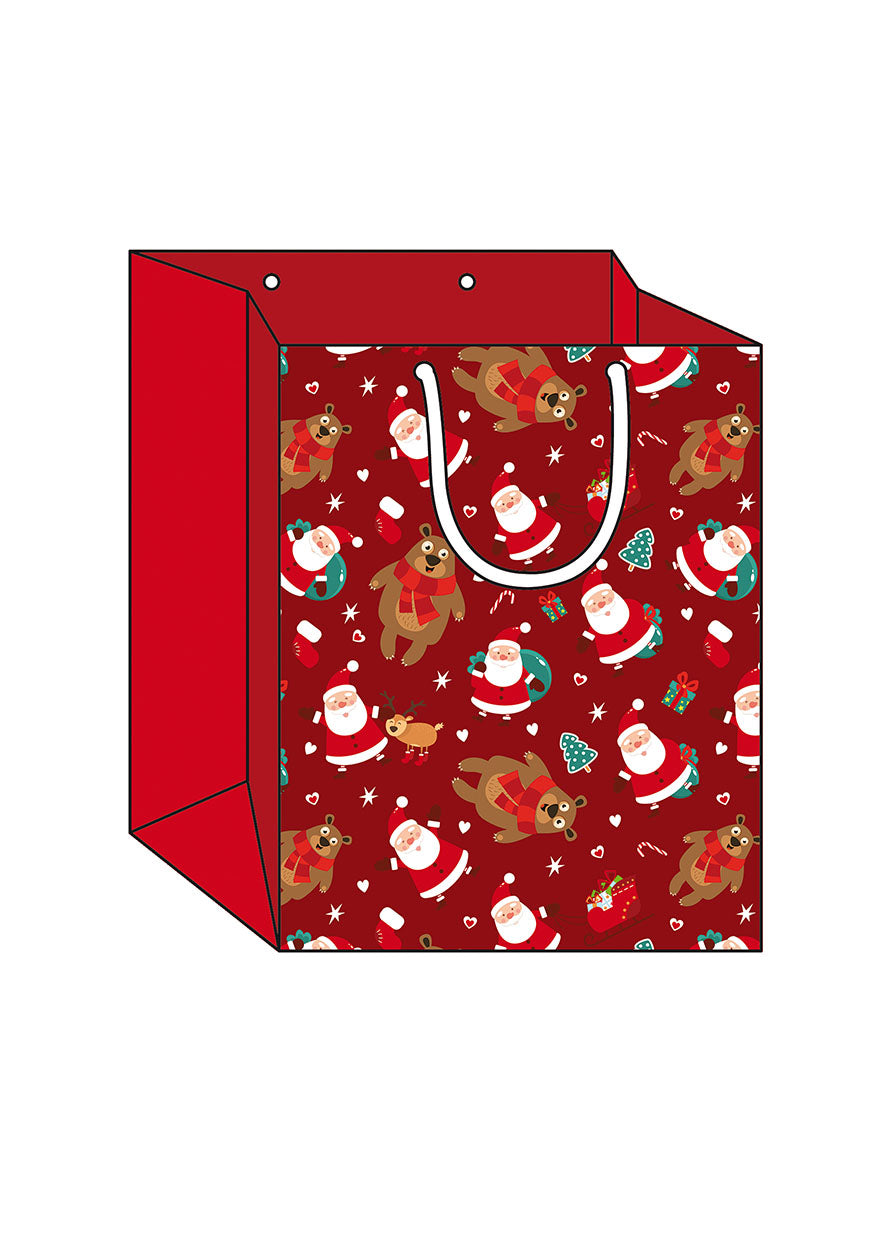 Weihnachtstasche-M-Weihnachtsmann-Muster