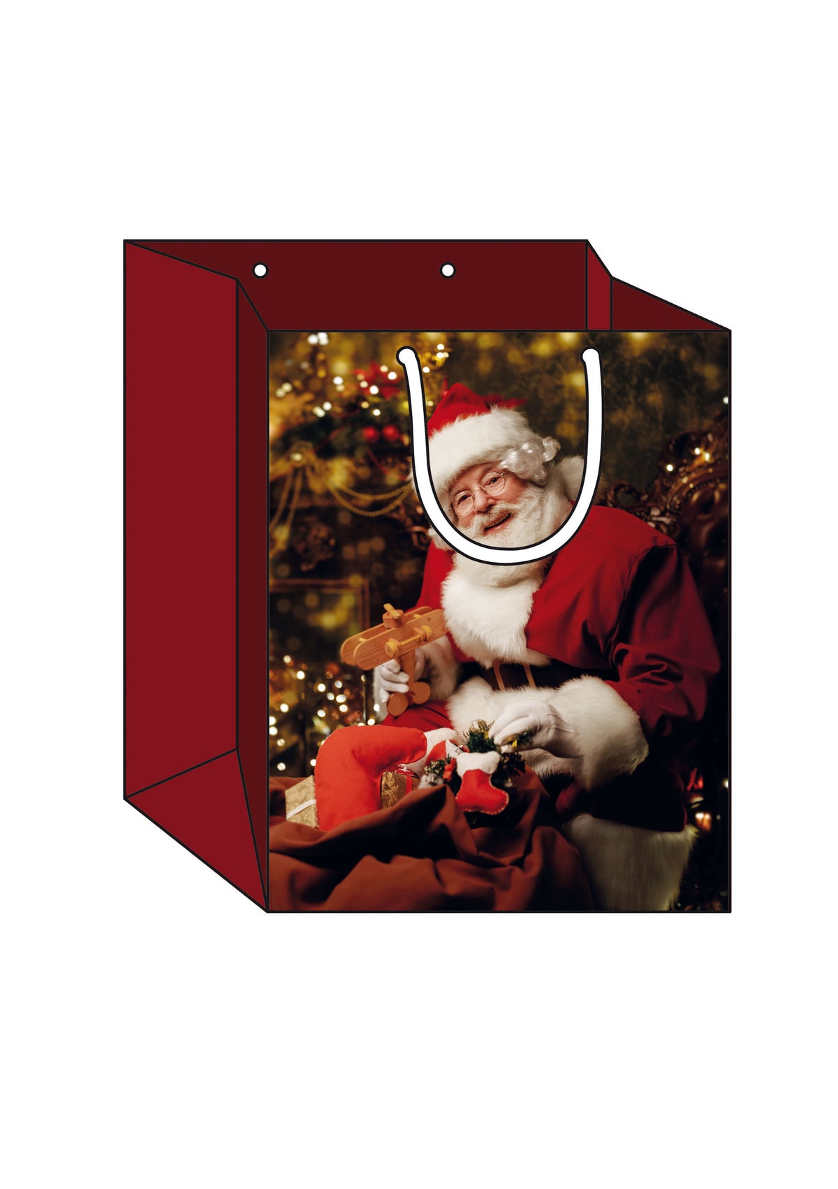 Weihnachtstasche-M-Weihnachtsmann-Foto