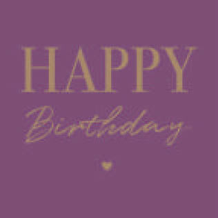 Servietten 25 × 25 cm „Happy Birthday lila-gold“