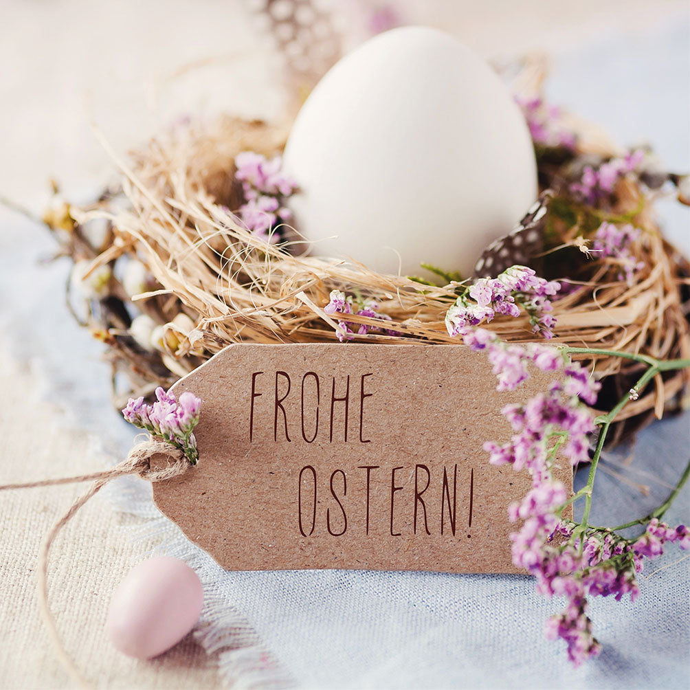 Servietten „Frohe Ostern – Ei im Nest“